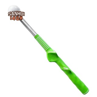 1 件裝高爾夫揮桿練習棒伸縮揮桿訓練器輔助工具綠色