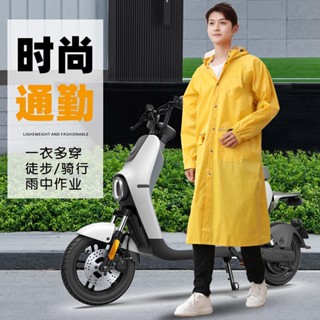 長款雨衣風衣式連身工地雨衣騎行雨披電動車防暴雨男女款成人雨衣