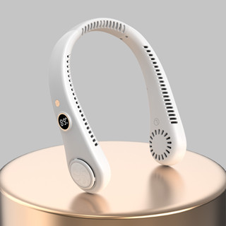 客製化 迷你風扇 爆款USB充電小風扇 便攜式 戶外運動迷你風扇 靜音數顯無葉掛脖風扇