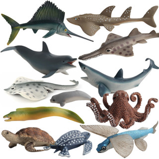 ★限時熱銷★模擬海洋動物模型公仔擺件多款海洋生物模海洋玩具模擬鯊魚熱銷兒童禮物