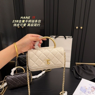 手提包小香風可愛小眾鏈條真皮潮斜揹包時尚高檔女包經典菱格斜揹包手柄女包新