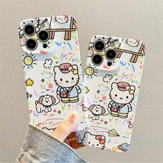創意可愛卡通可愛 HELLO KITTY 全包防摔硬殼手機殼適用於 iPhone 15 14 13 12 11 Pro