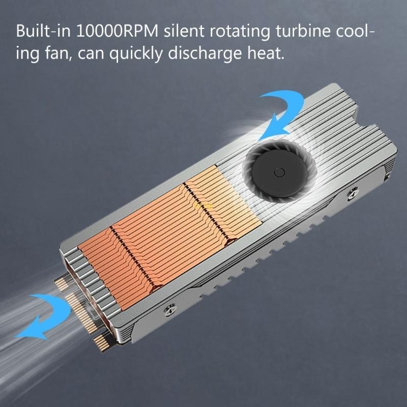 Bt PCIE NVME M 2 散熱器散熱風扇合金青銅散熱器雙面導熱墊適用於 M 2 2280 PCI-E NVME