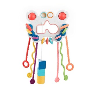 跨越彩虹 螃蟹玩具正品 嬰兒玩具 男孩 女孩 搖鈴章魚玩具 啓蒙玩具 聖誕禮物 手指遊戲 發育 (拉動 按壓 有聲音 放