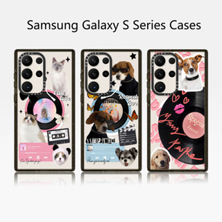SAMSUNG Casetify X 黑膠唱片盒磁吸黑邊透明三星 Galaxy S22 23 24 Ultra Plus
