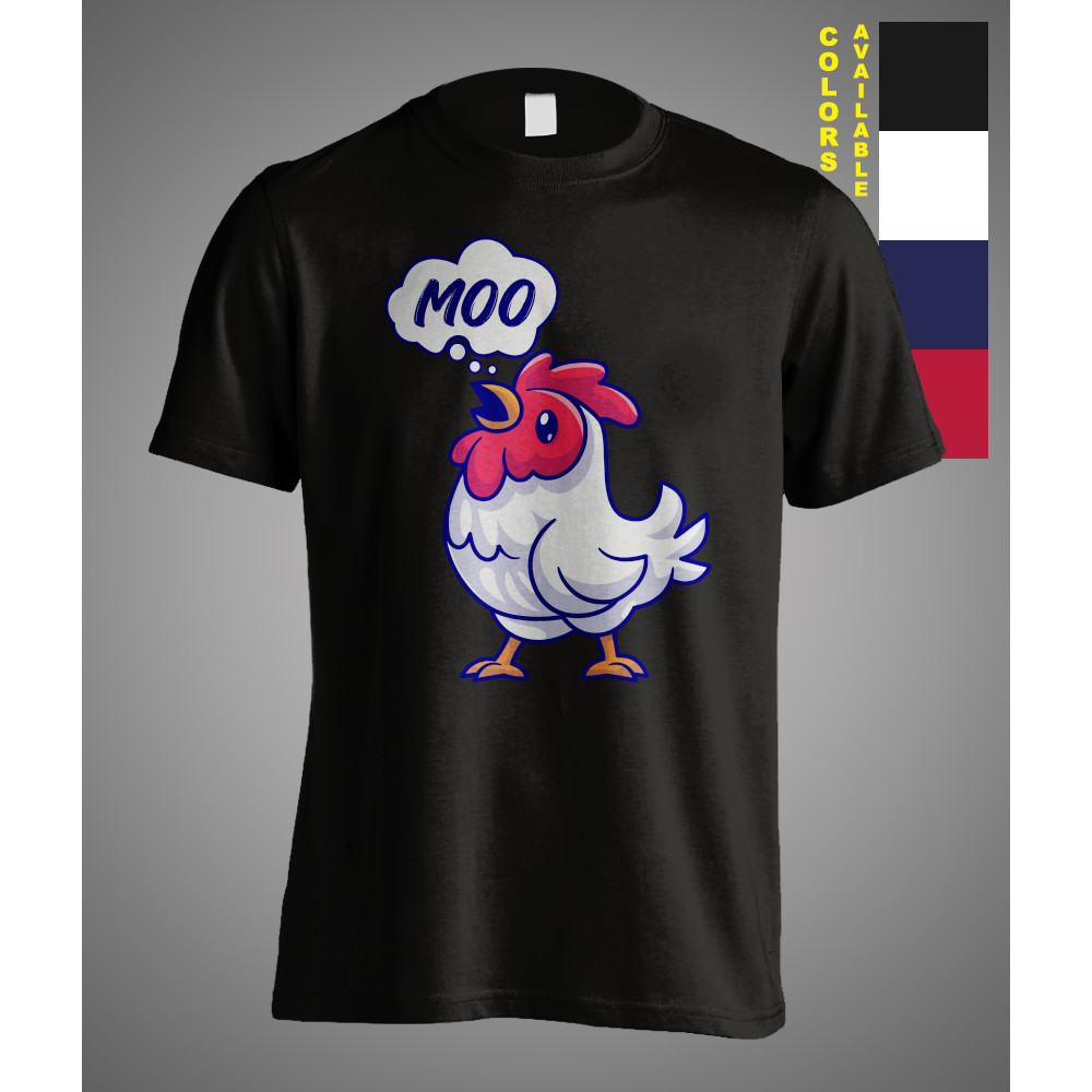 Moo Chicken 變成奶牛幽默笑話模因老師 T 恤