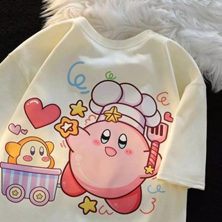 可愛卡通鏟子百奇印花夏季短袖t恤女圓領上衣instagram休閒情侶