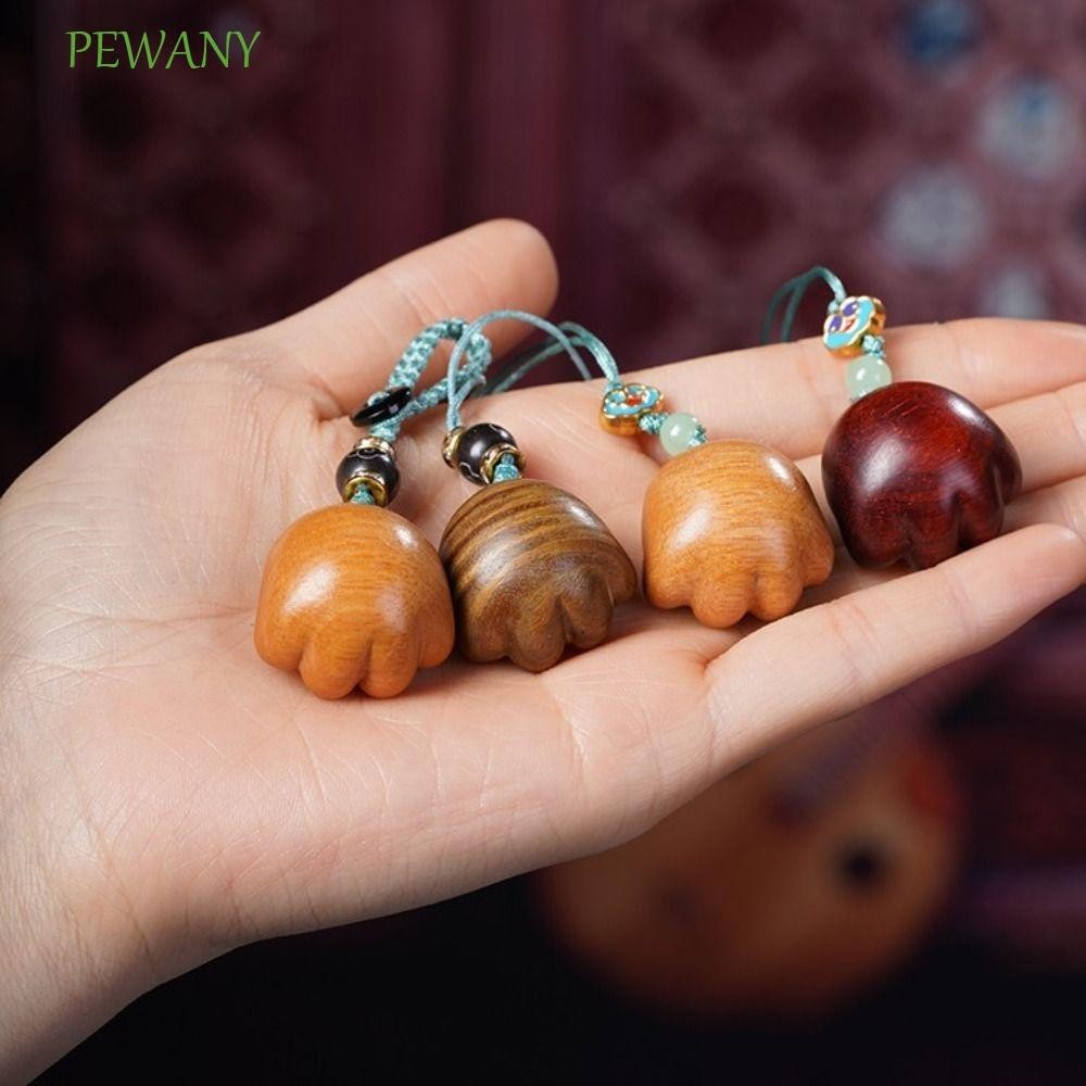 PEWANY雕塑鑰匙圈,貓爪卡通造型木質鑰匙鏈,愛撫玩具精緻中國風木製的雕塑飾品鑰匙裝飾