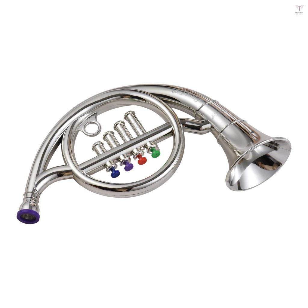 帶 4 個彩色編碼鍵的法國喇叭兒童音樂管樂器環保 ABS 早教麥克風喇叭適用於幼兒