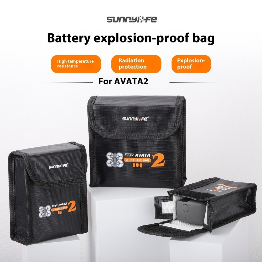 Sunnylife適用於DJI Avata 2電池防爆袋機身鋰電安全收納包阻燃保護袋配件