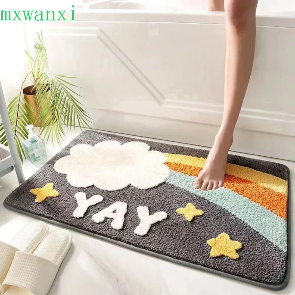 MXWANXI浴室地墊,INS超細纖維吸水地毯,廚房腳墊簡單防滑可愛浴用地毯浴室