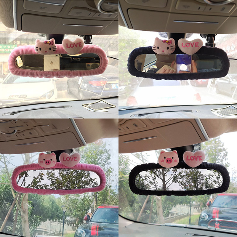 三麗鷗 Hello Kitty 汽車後視鏡罩卡哇伊可愛人物創意卡通毛絨裝飾可愛女性獨特