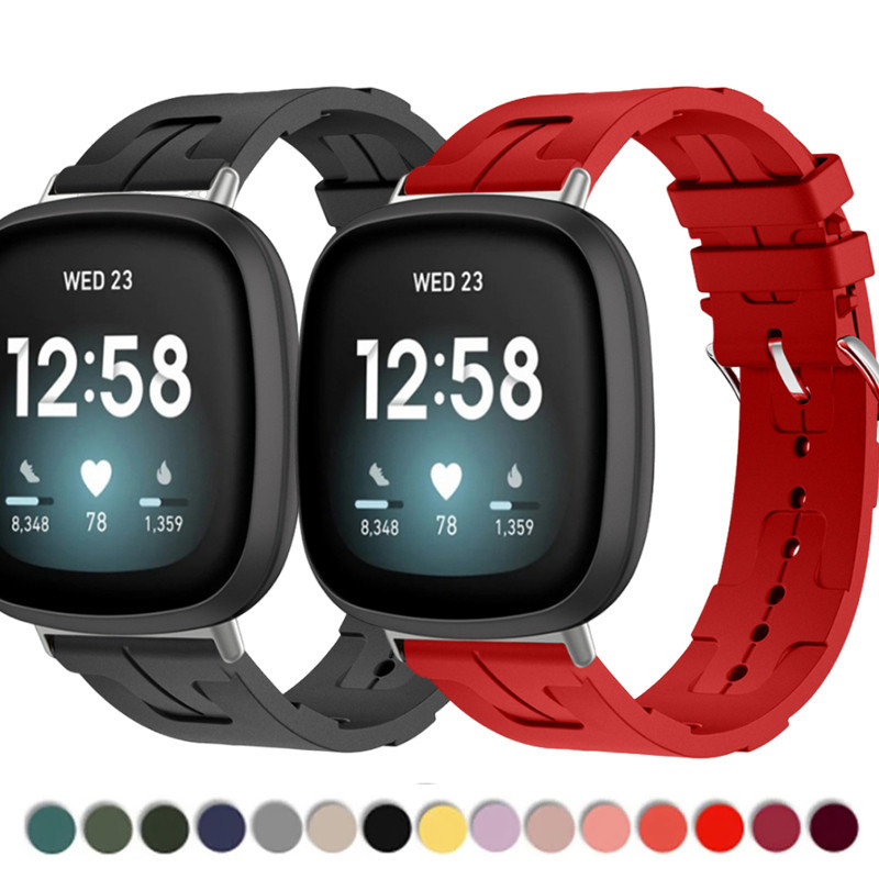 適用於 fitbit 手錶 sense/sense 2 的矽膠錶帶兼容 fitbit Versa 4 3 2 1 Ver