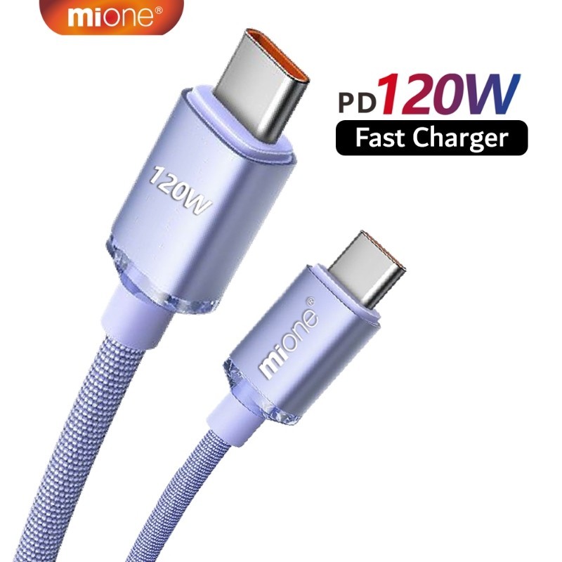 XIAOMI Mione 120W 超快速充電線 USB C 型轉 C 型充電器線 6A 適用於 IP 12 13 14