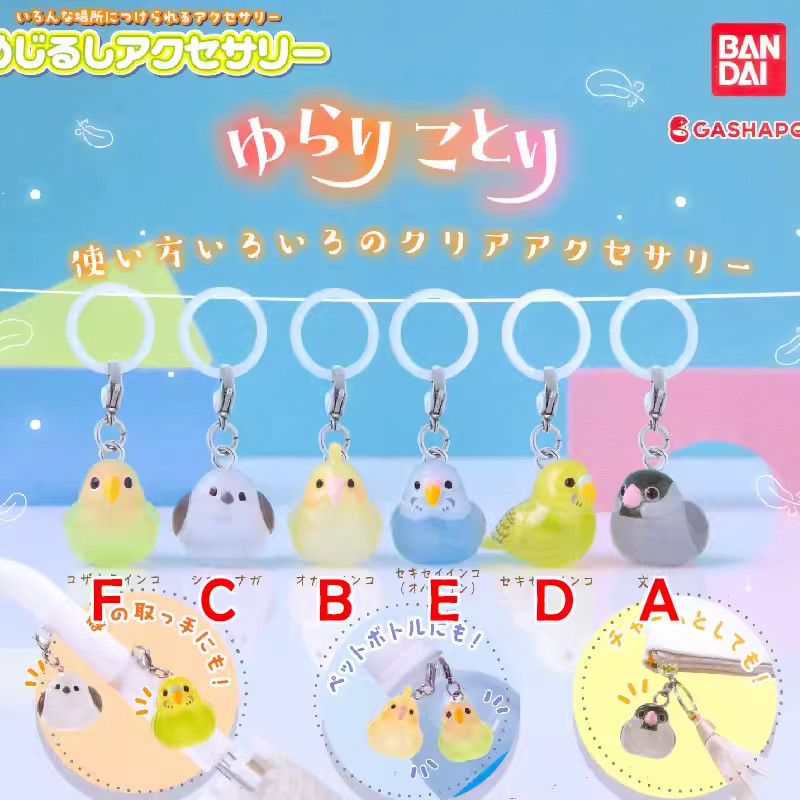 【宅小屋】 BANDAI 日本萬代  萌萌小鳥 標記小吊飾 鸚鵡 文鳥扭蛋 擺件 禮物