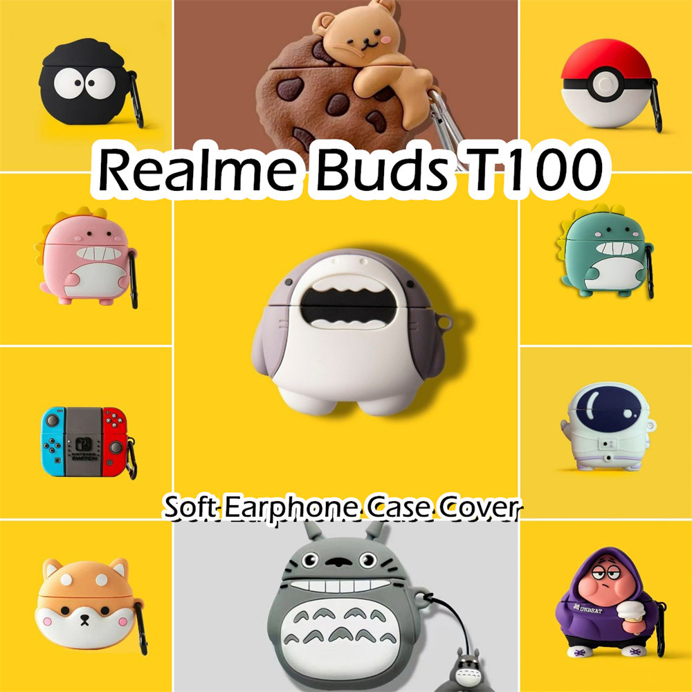 【Case Home】適用於 Realme Buds T100 Case 創新卡通軟矽膠耳機套 NO.1
