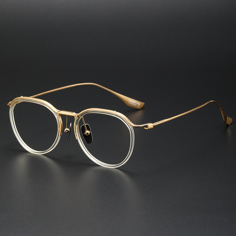 超輕純鈦光學眼鏡架 男女圓眼鏡 DTX131