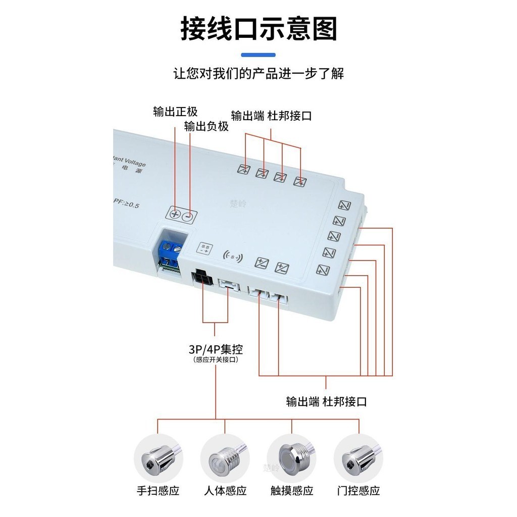LED衣櫥櫃燈專用電源24V杜邦接口感應變壓器12V燈帶酒櫃驅動電源