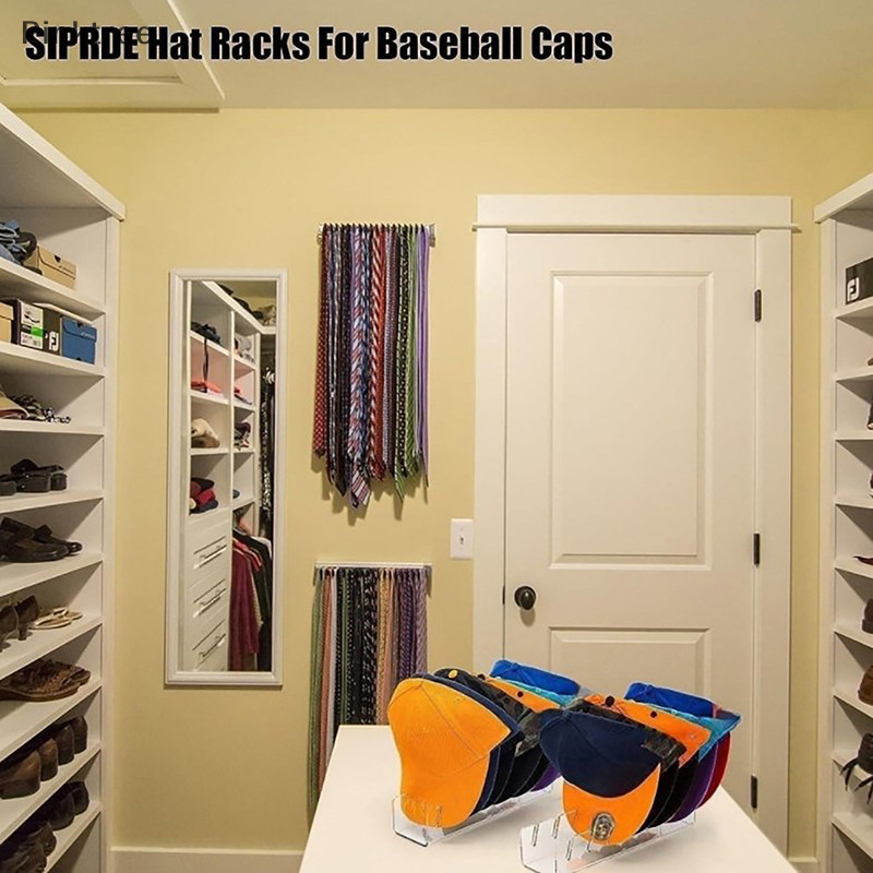 Ptr 棒球帽亞克力帽子收納盒,7 個棒球帽帽架,無需安裝,臥室展示架,壁櫥 TW