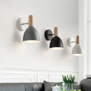 北歐創意馬卡龍臥室床頭燈led燈 簡約現代客廳燈個性走廊過道壁燈