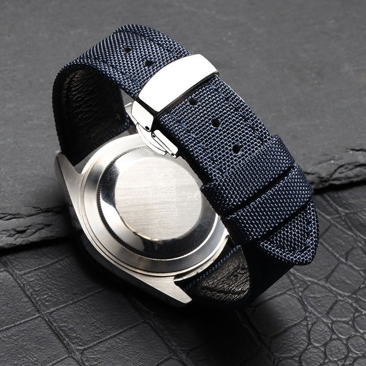 （熱賣上新）蕭邦帆布真皮手錶帶 適配肖邦經典賽車168511男士尼龍錶帶21/23MM