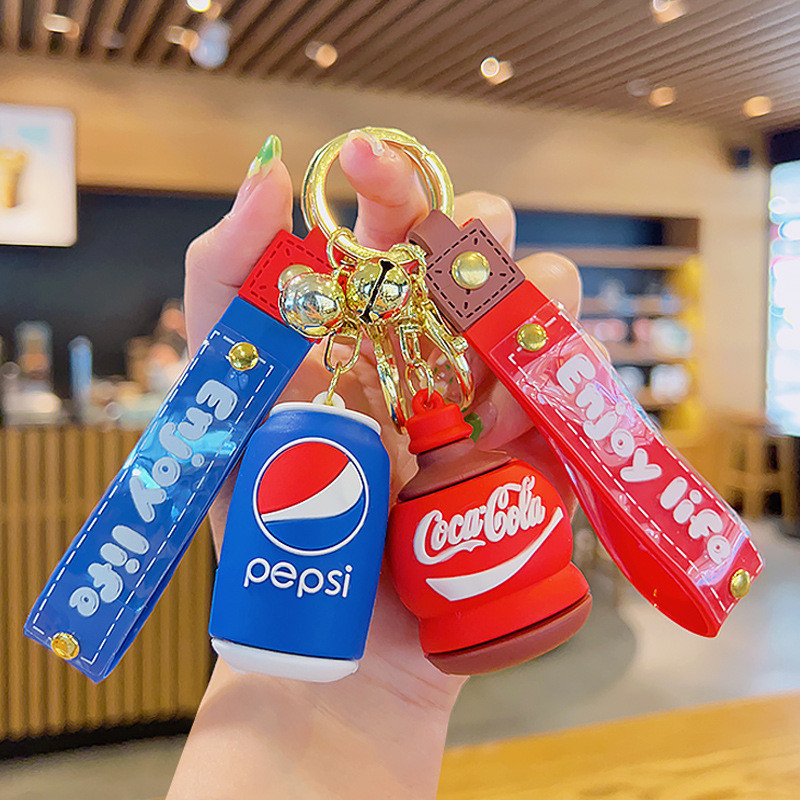 百事可樂飲料瓶創意鑰匙扣汽車鑰匙鏈掛飾情侶吊飾書包小飾品