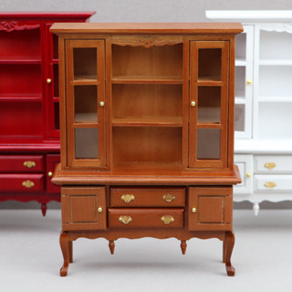 木質工藝品場景迷你櫃子 1:12娃娃屋 微縮傢俱模型擺件