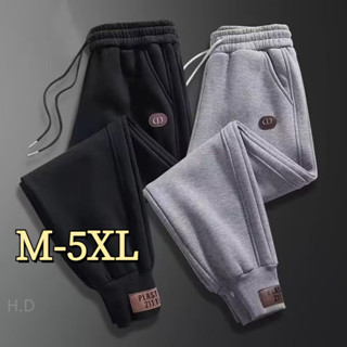 🔥48H出貨  長褲男 M-5XL 秋冬新款 休閒長褲 男生衣著 刷毛加厚 運動褲 束口褲 韓版 潮流 棉褲