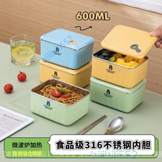 【店鋪熱銷】抗菌316不銹鋼長方形飯盒上班族學生帶蓋可微波爐加熱保鮮便噹盒