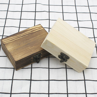 現貨 可客製化【木盒】小木盒子 實木復古收納盒 卡片名片 收藏盒 扁形薄木盒 木製禮品 包裝盒