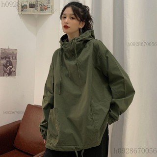 h0928 100公斤可穿 胖MM中長款 連帽衛衣女 韓版 寬鬆 風衣外套 ins潮 大尺碼上衣服 大尺碼女裝