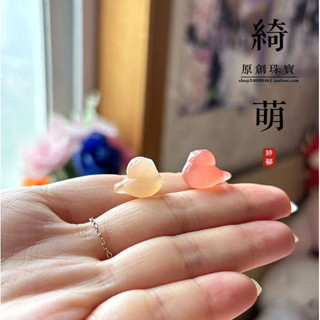 情侶項鍊 心臟模型 水晶項鍊 啾啾 天然瑪瑙網紅小肥啾小鳥項墜掛繩項鍊可愛呆萌吊墜孔通孔