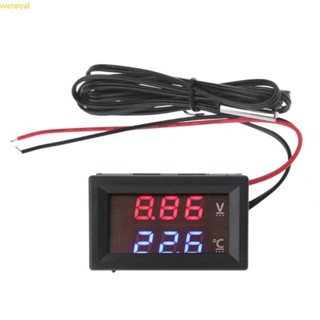 Weroyal 數顯電壓表溫度計電壓表用於汽車汽車