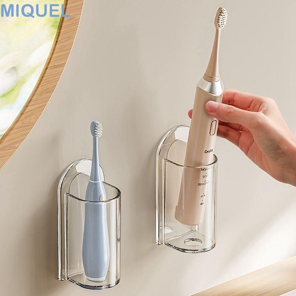MIQUEL電動牙刷架,免打孔透明牙科用具收納架,實用壁掛式節省空間塑料牙刷收納盒用於浴室