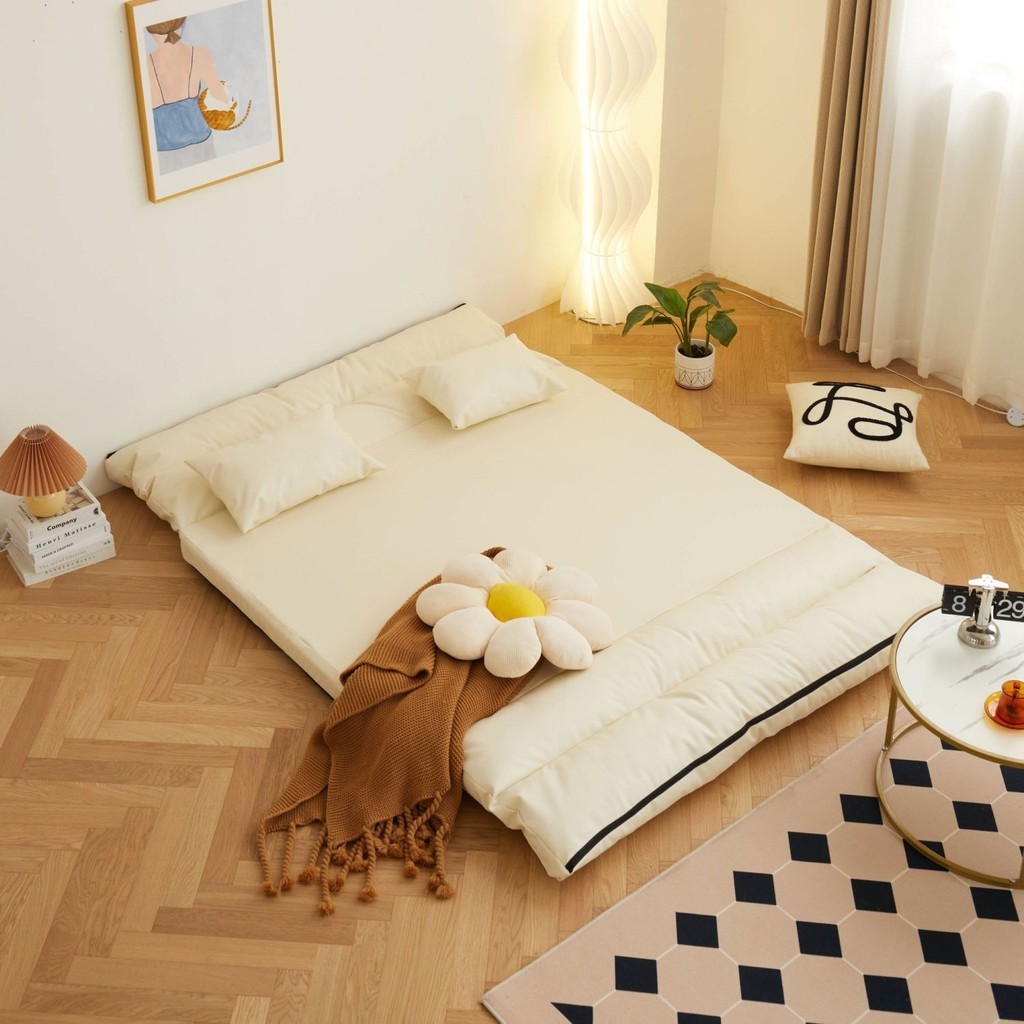 『 卡門 · KM 』新款懶人沙發床可摺疊小戶型卧室單雙人兩用陽台多功能日式榻榻米