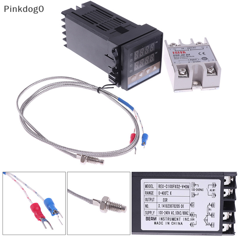 Pi 100-240VAC PID REX-C100 溫度控制器 SSR-40A 熱電偶 og