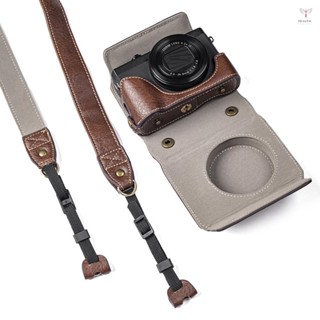 數碼相機保護套 PU 皮革相機收納包帶可拆卸肩帶兼容佳能 G7X2/G7X3