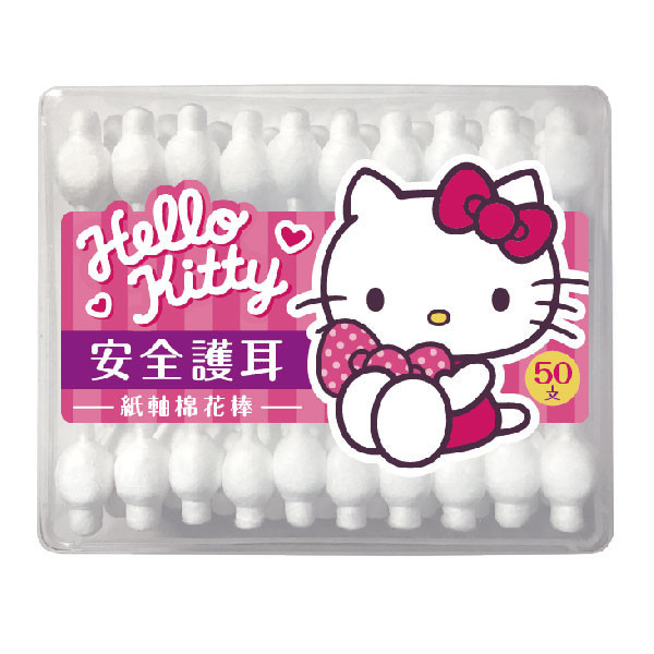 Hello Kitty安全護耳紙軸棉花棒（50支/盒）