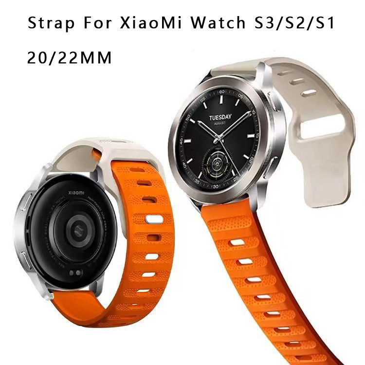 適用小米watch S3 S2/S1 Pro/S1 mi手錶矽膠錶帶color 2 運動版替換腕帶