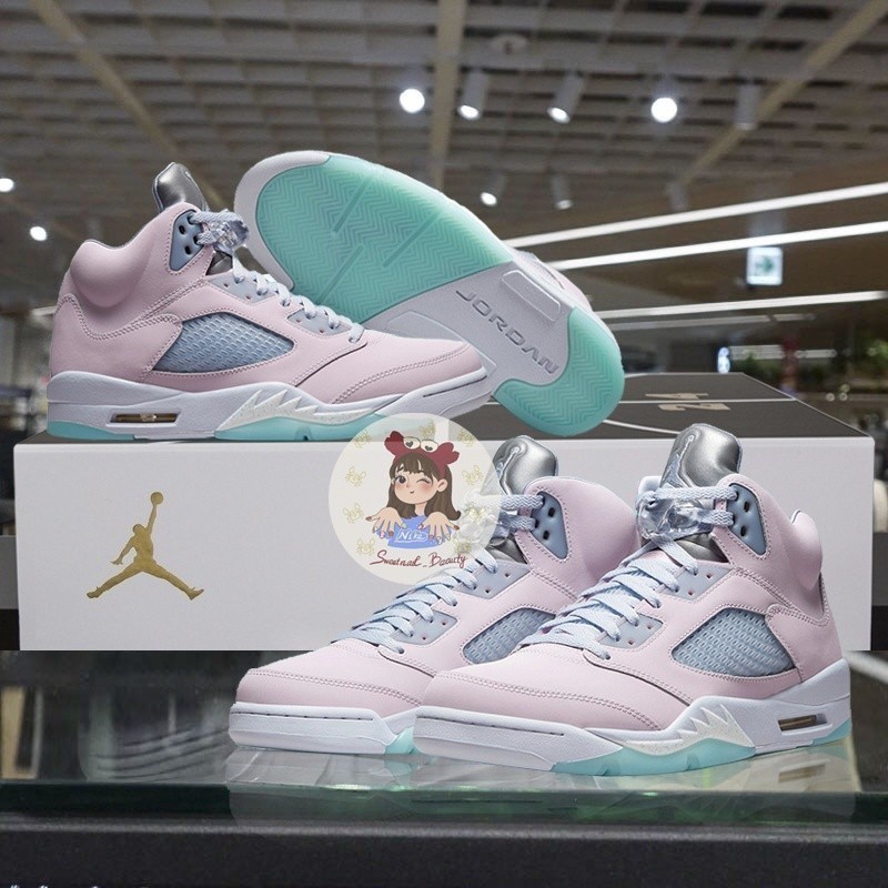 Air Jordan 5 運動鞋 AJ5 夜光藍粉色復活節彩蛋復古君威粉色 DV0562-600