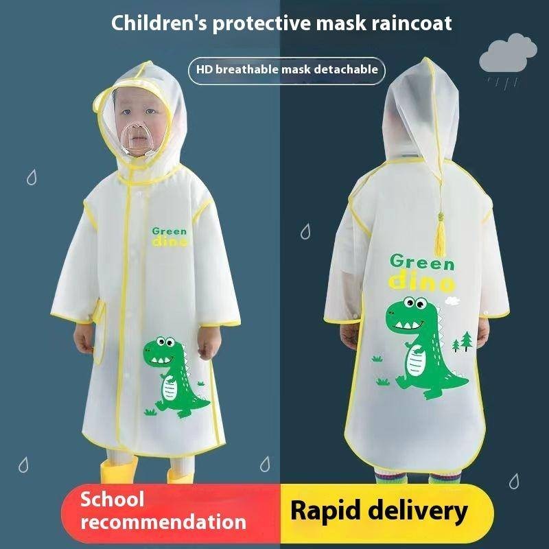 兒童分體雨衣 幼兒園小學生全身防水pvc雨衣套裝  小孩寶寶帶帽雨衣