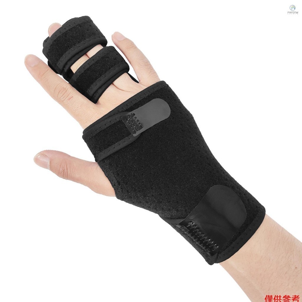 帶可拆卸夾板手指支撐支架的手指護罩兩個或三個手指穩定器可調節全指或手支撐,用於家庭工作睡眠疼痛緩解左手