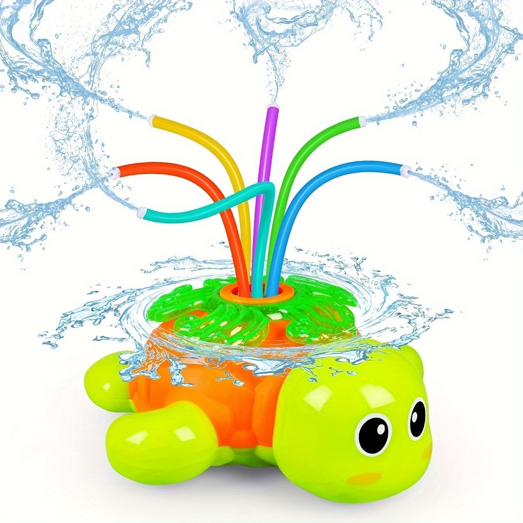 戶外噴水噴頭-後院旋轉烏龜噴頭玩具-夏日潑水樂趣-男孩玩具-隨機配件顏色