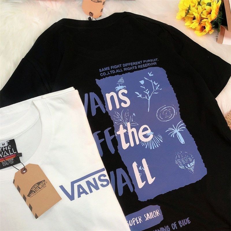 【Yi Baifen】Vans Tee T-Shirt 純棉T恤 高磅 萬式 夏威夷風 上衣 T恤 短袖 夏季衣服 短踢