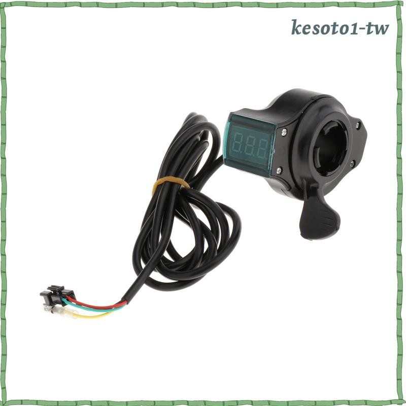 [KesotoaaTW] 電動自行車拇指油門 LED 電池顯示電源適用於踏板車電動車扭油門配件
