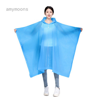 Amymoons 成人EVA斗篷雨衣 騎行徒步旅遊大尺碼連身套頭雨衣