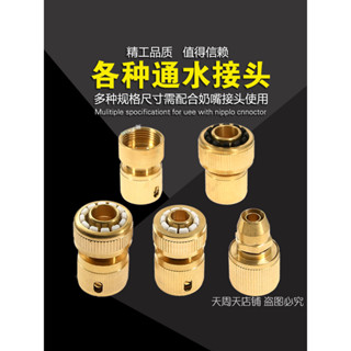 滿100出貨🔥免運🔥 全銅快速接頭 洗車配件 3分4分6分1寸水管通水接頭 水槍四分軟管