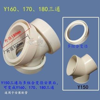滿100出貨🔥免運🔥 Y型管道通風三通 變徑排風鋁箔管風管接頭 塑膠160和180三通接頭