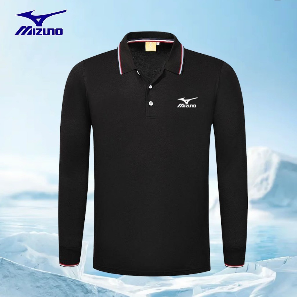 美津濃 長袖polo衫 長袖上衣 mizuno 衣服 吸濕 排汗polo衫 長袖T恤秋冬 POLO衫上衣長袖~82