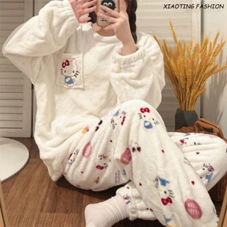 新季爆款❤珊瑚絨睡衣 可愛傢居服 日係治癒風保暖睡衣 抗靜電搖粒絨發熱睡衣套裝 情侶閨蜜裝 刷毛內裡卡通L2qvf36